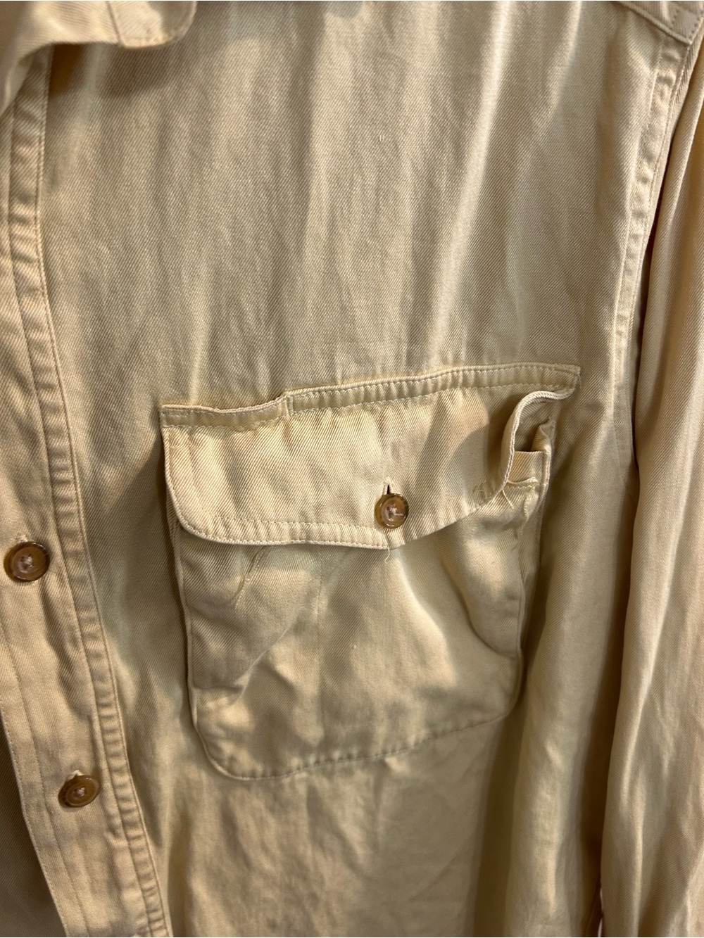 Vintage men’s travelsmith yellow long sleeve button down casual shirt large - Picture 6 of 7
